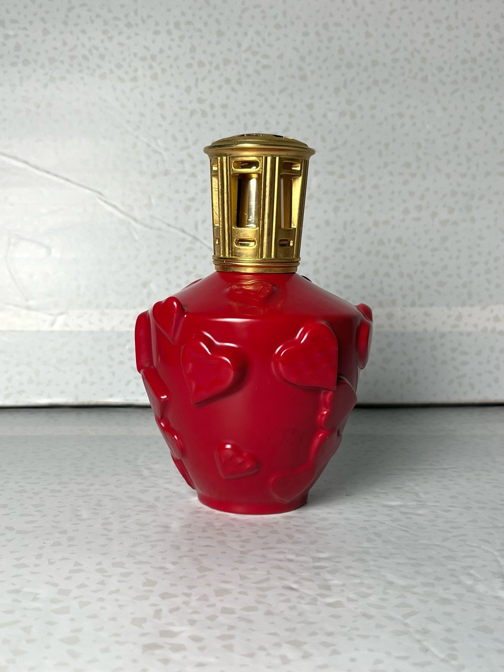 Vintage Lampe Berger Artoria Limoges Hearts Red Fragrance Lamp Untested